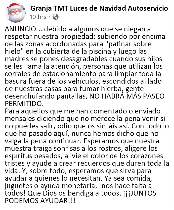 Una familia local lleva años haciendo una aldea navideña. Nunca aceptaron pagos, sólo donaciones. Ellos han abierto un día este año y entonces sucede esto