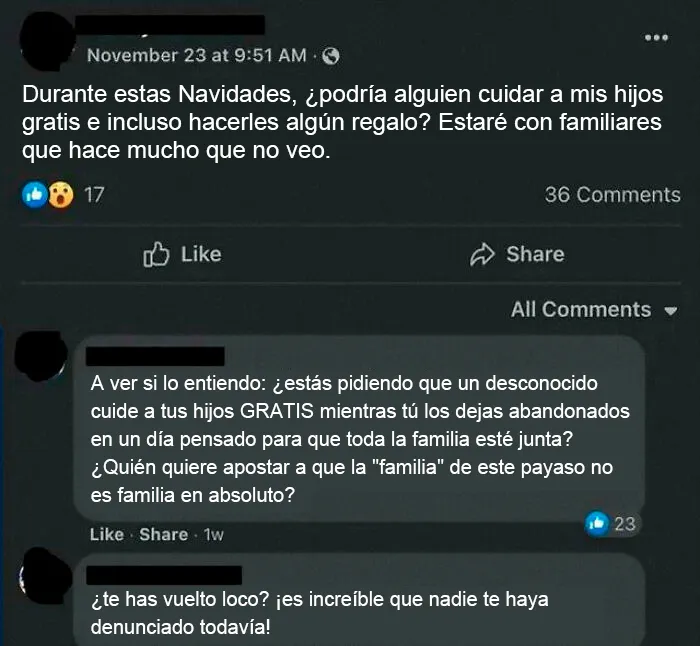 Dios mío, que un familiar te abandone así en Navidad es muy dañino emocionalmente, por no decir peligroso