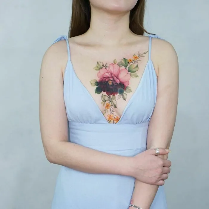 50 Tatuajes florales que parecen pinturas de acuarela sobre la piel (nuevas fotos)