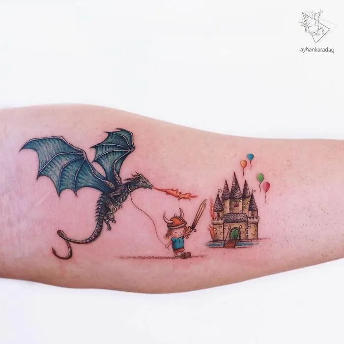 Este tatuador turco crea adorables escenas de cuento sobre la piel