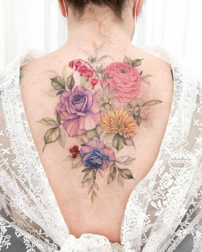 50 Tatuajes florales que parecen pinturas de acuarela sobre la piel (nuevas fotos)