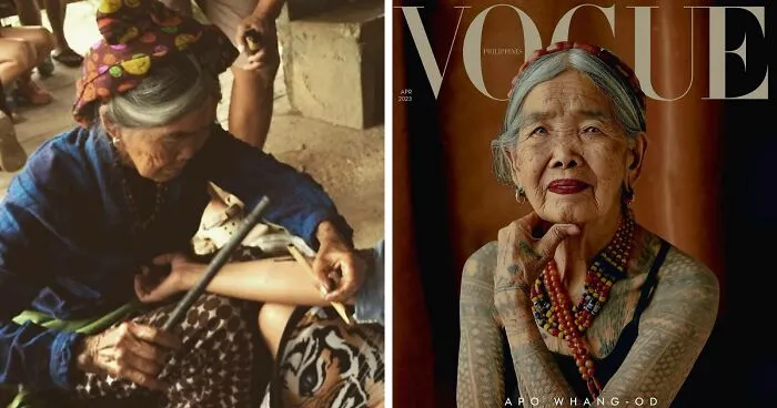 Esta centenaria tatuadora filipina se convierte en la portada de Vogue gracias a su legendario arte