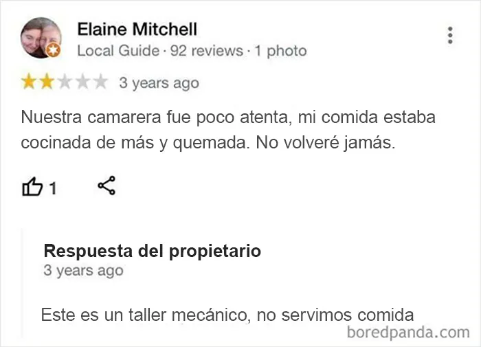 ¡La comida en esta tienda apestaba!
