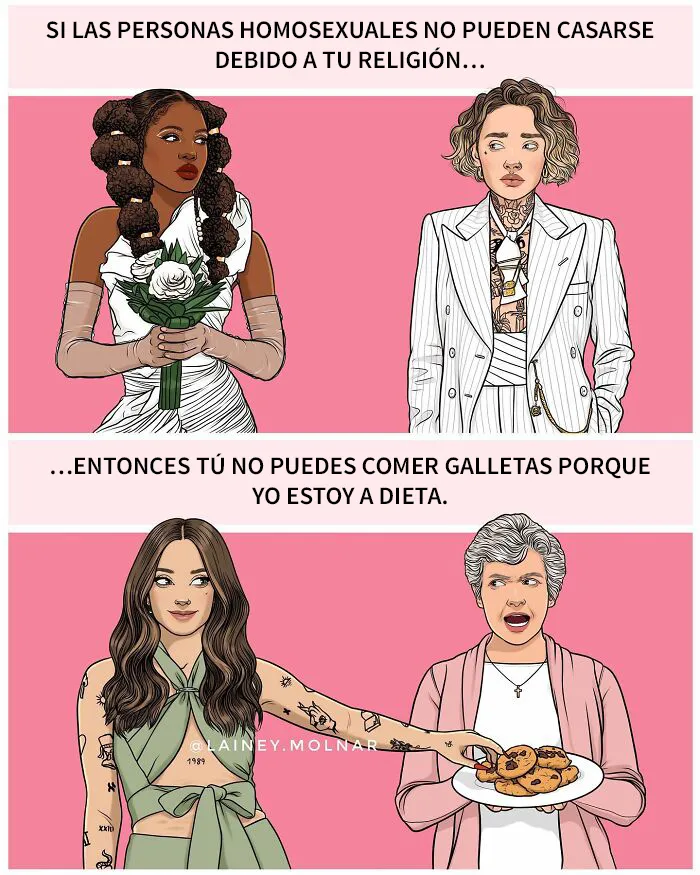 Esta artista crea ilustraciones que invitan a cuestionar y reflexionar sobre las normas sociales en torno a la feminidad, la imagen corporal y otros temas