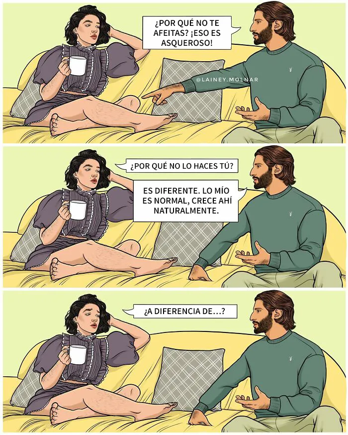Esta artista crea ilustraciones que invitan a cuestionar y reflexionar sobre las normas sociales en torno a la feminidad, la imagen corporal y otros temas