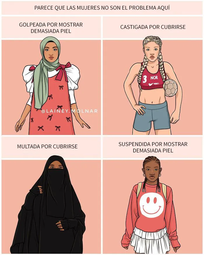 Esta artista crea ilustraciones que invitan a cuestionar y reflexionar sobre las normas sociales en torno a la feminidad, la imagen corporal y otros temas