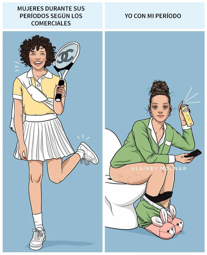 Esta artista crea ilustraciones que invitan a cuestionar y reflexionar sobre las normas sociales en torno a la feminidad, la imagen corporal y otros temas