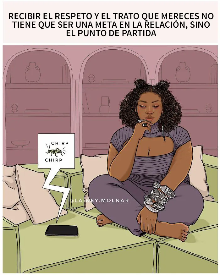 Esta artista crea ilustraciones que invitan a cuestionar y reflexionar sobre las normas sociales en torno a la feminidad, la imagen corporal y otros temas