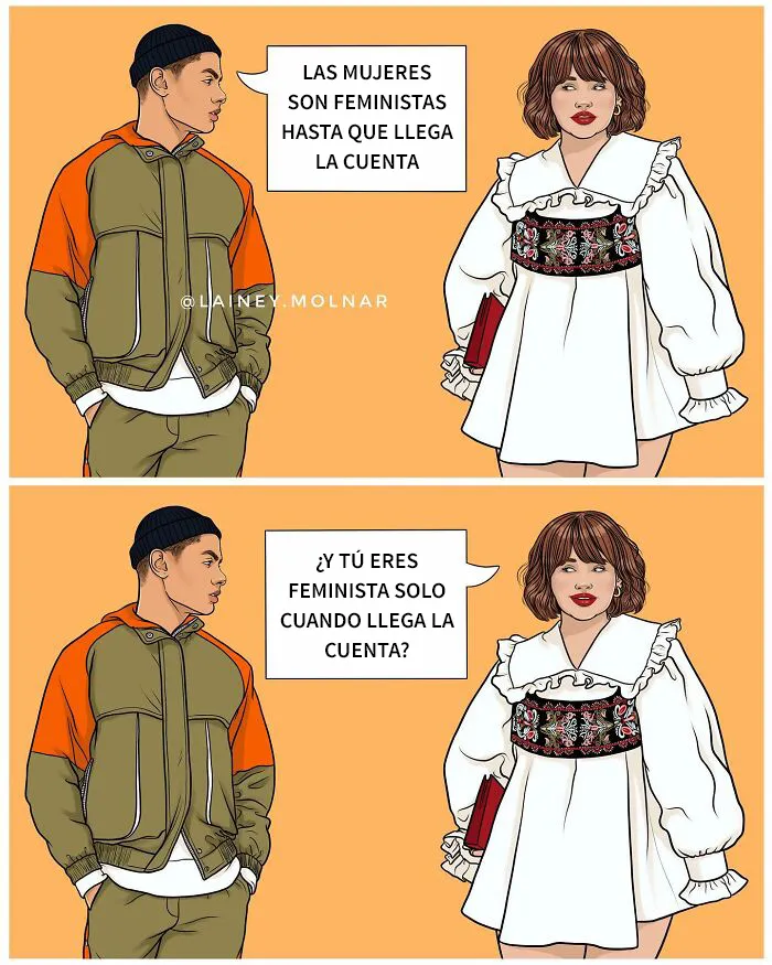 Esta artista crea ilustraciones que invitan a cuestionar y reflexionar sobre las normas sociales en torno a la feminidad, la imagen corporal y otros temas