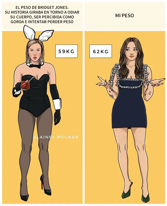 Esta artista crea ilustraciones que invitan a cuestionar y reflexionar sobre las normas sociales en torno a la feminidad, la imagen corporal y otros temas