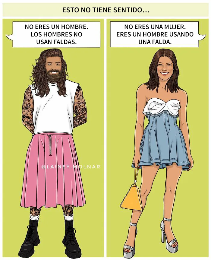 Esta artista crea ilustraciones que invitan a cuestionar y reflexionar sobre las normas sociales en torno a la feminidad, la imagen corporal y otros temas