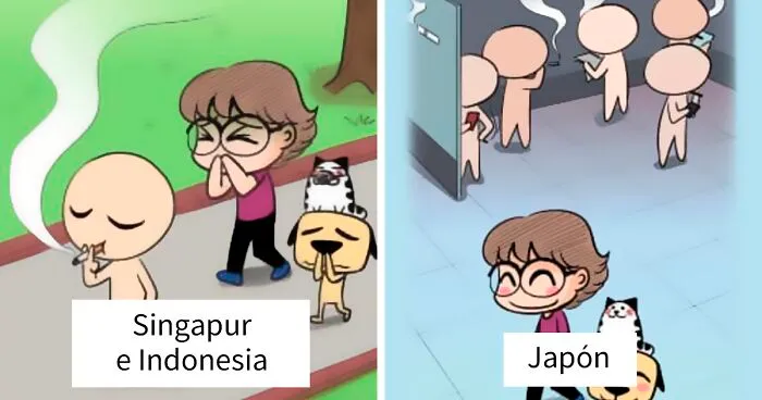 20 Cómics sobre las diferencias entre Japón y otros países que experimentó la dibujante al vivir allí