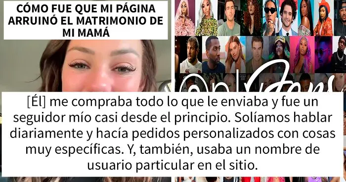 Esta modelo de OnlyFans reveló la historia de cómo se enteró de que su padrastro era su suscriptor principal y terminó con el matrimonio de su madre
