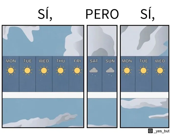 Este ilustrador revela contradicciones de la sociedad con sus cómics irónicos "Sí, pero..."