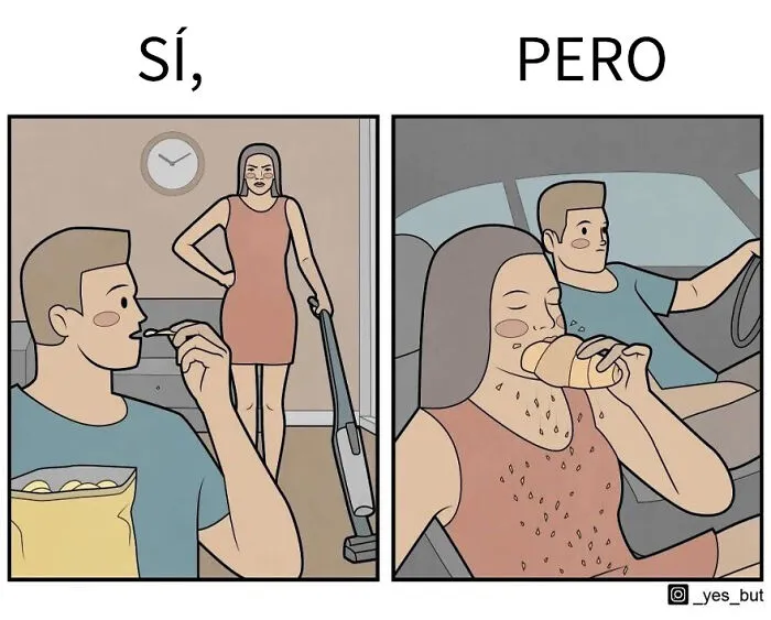 Este ilustrador revela contradicciones de la sociedad con sus cómics irónicos "Sí, pero..."