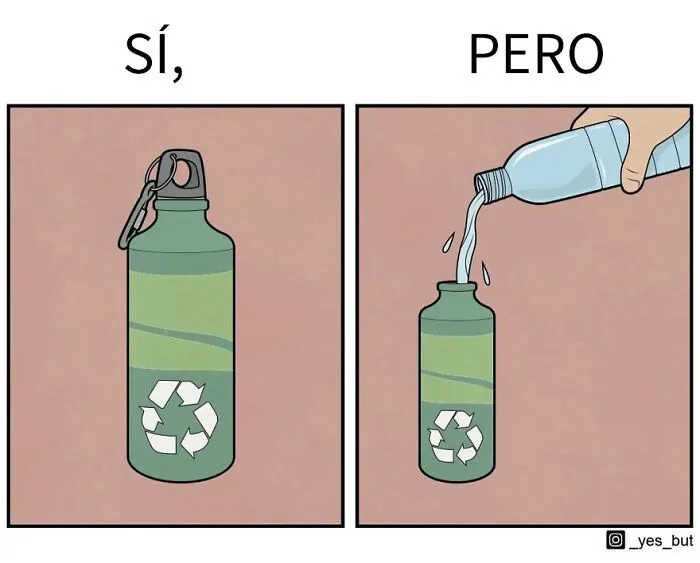 Este ilustrador revela contradicciones de la sociedad con sus cómics irónicos "Sí, pero..."