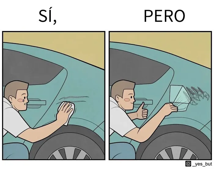Este ilustrador revela contradicciones de la sociedad con sus cómics irónicos "Sí, pero..."