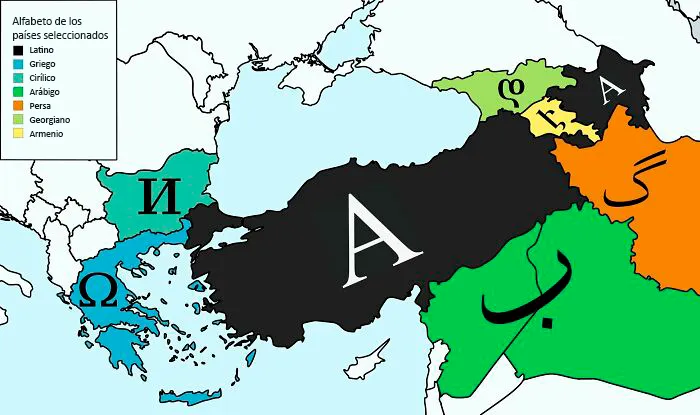 Turquía, fronteriza con 7 países con 7 alfabetos distintos