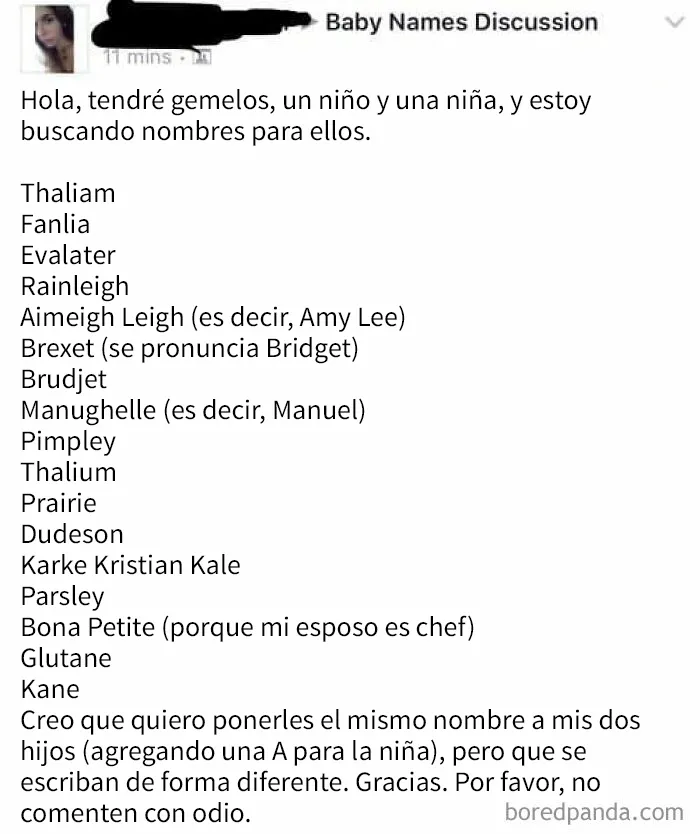 20 Nombres muy inusuales y desafortunados que los padres dieron a sus hijos (nuevas imágenes)