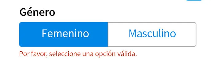 El género femenino no es válido