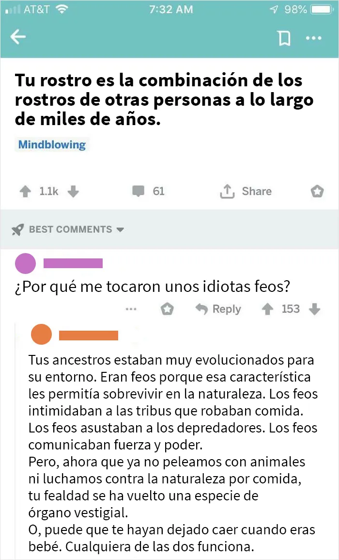 Comentario poco valorado en r/Showerthoughts
