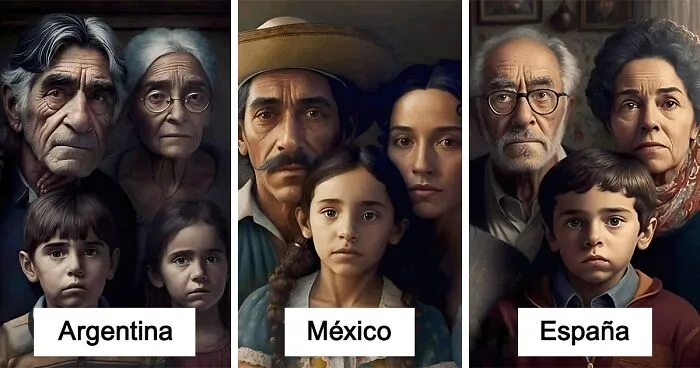 Estos 19 retratos creados con IA muestran cómo son las familias de distintos países