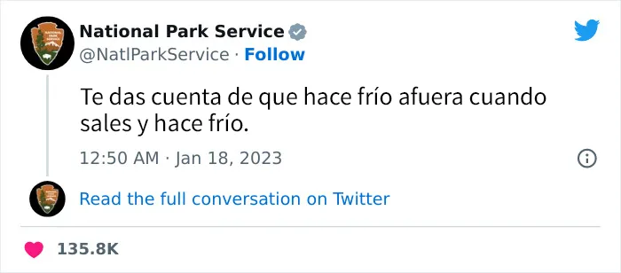 20 Tuits geniales del Servicio de Parques Nacionales que están haciendo reír a todo el mundo