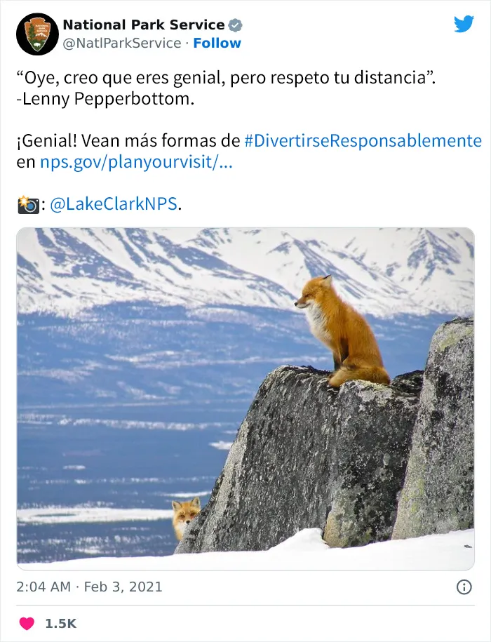 20 Tuits geniales del Servicio de Parques Nacionales que están haciendo reír a todo el mundo