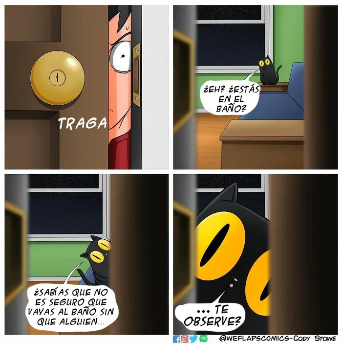 15 Divertidos cómics que ilustran la realidad de vivir con un gato