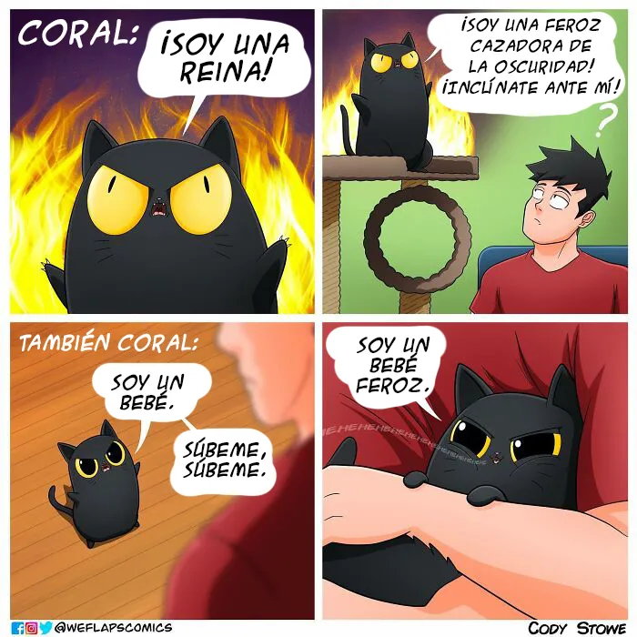 15 Divertidos cómics que ilustran la realidad de vivir con un gato