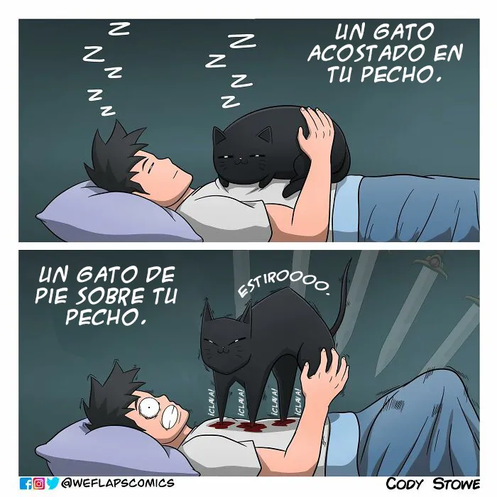 15 Divertidos cómics que ilustran la realidad de vivir con un gato