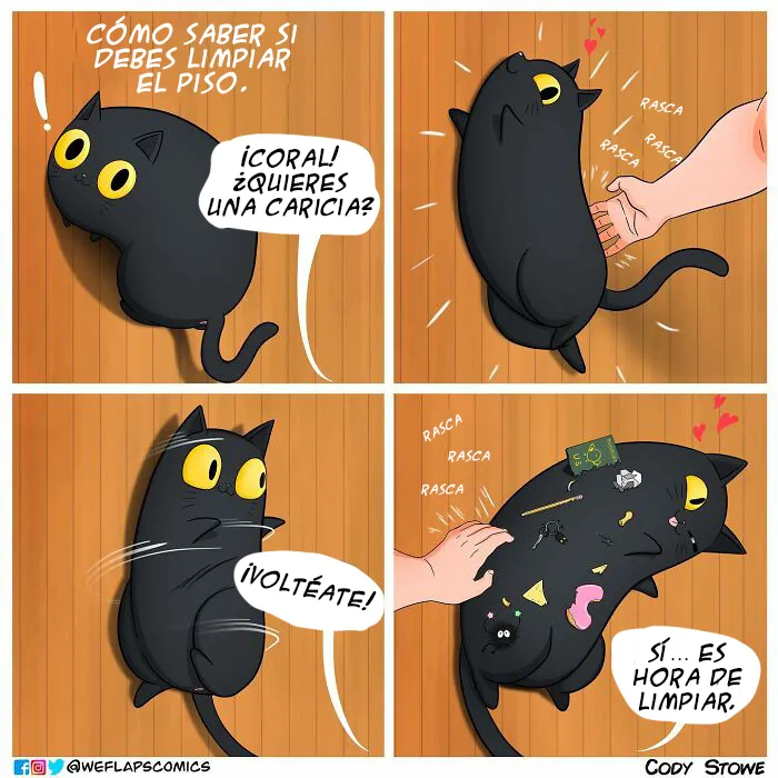 15 Divertidos cómics que ilustran la realidad de vivir con un gato