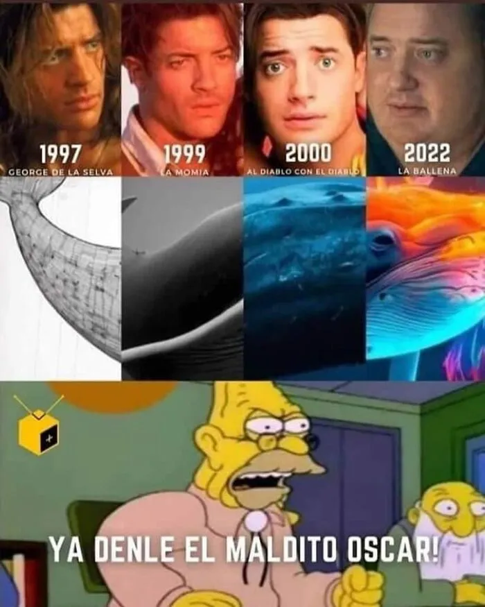 Brendan Fraser gana un Oscar e internet se inunda de emotivos memes y reacciones celebrándolo