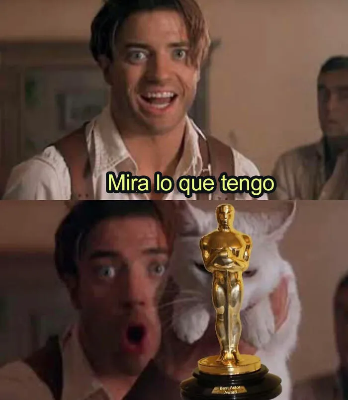 Brendan Fraser gana un Oscar e internet se inunda de emotivos memes y reacciones celebrándolo