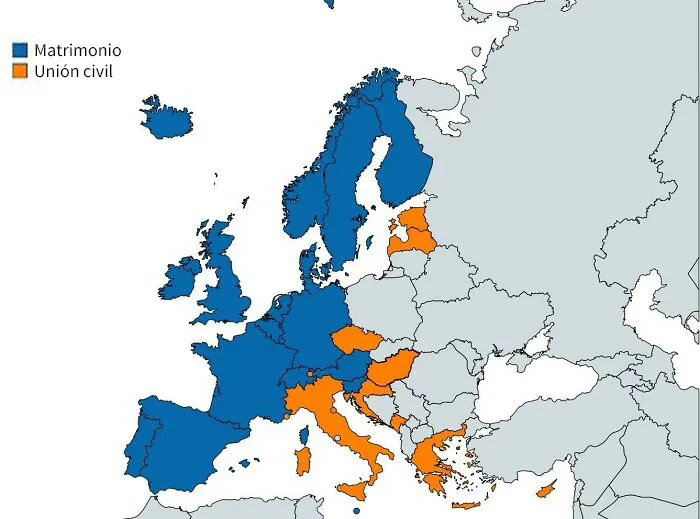 Estado actual del matrimonio homosexual en Europa 