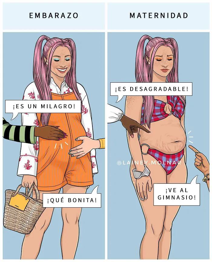 15 Nuevos y honestos cómics que muestran las presiones sufridas por las mujeres, por Lainey Molnar