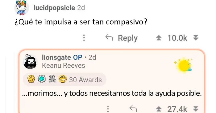 Keanu Reeves se ofreció a responder a los fans y aquí tienes 20 de las mejores preguntas