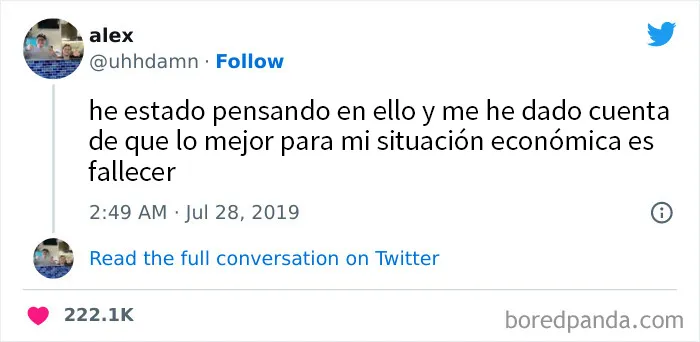 20 Tuits divertidos de personas que están sin blanca y se ríen a pesar de todo