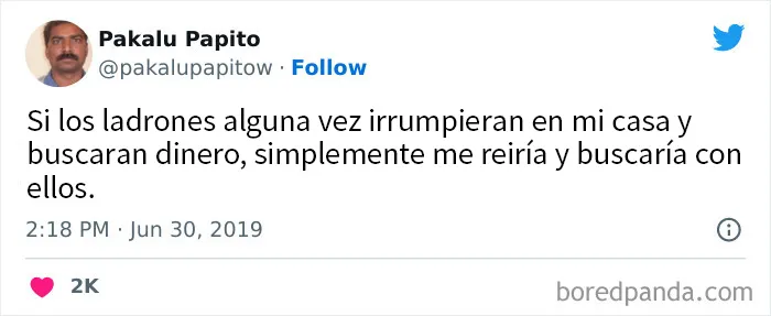 20 Tuits divertidos de personas que están sin blanca y se ríen a pesar de todo