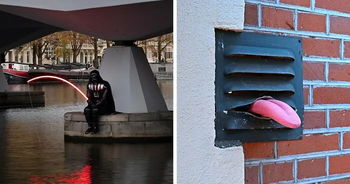 30 Divertidas e ingeniosas obras de arte en la calle creadas por este artista holandés