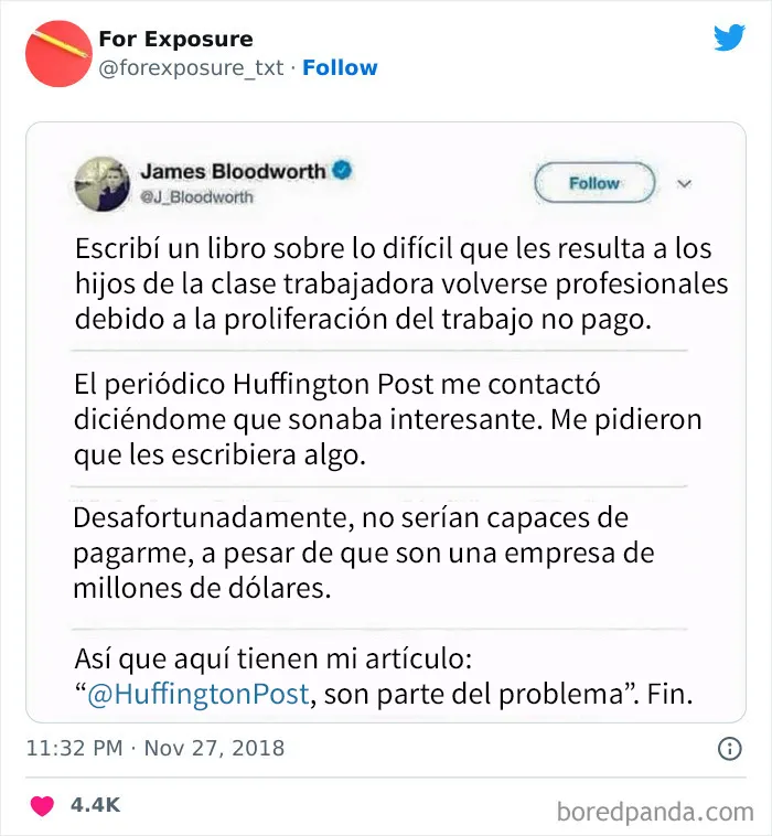 20 Frustrantes ejemplos de esas personas que ofrecen “visibilidad y publicidad” a cambio de un trabajo