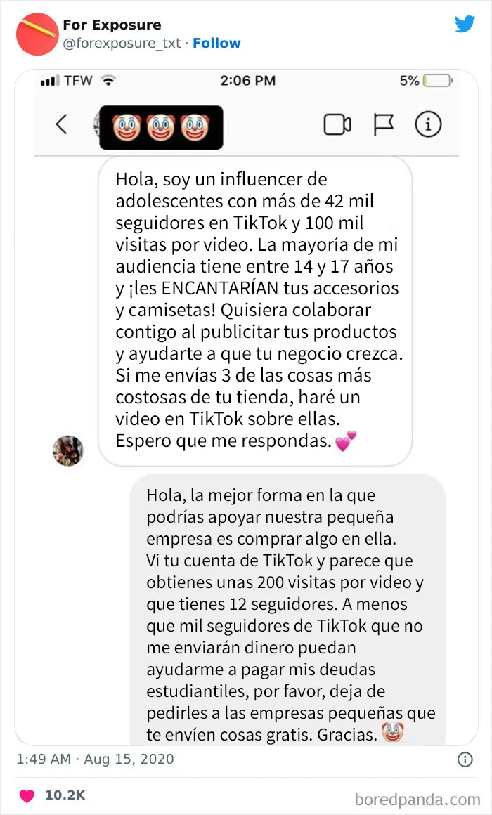 20 Frustrantes ejemplos de esas personas que ofrecen “visibilidad y publicidad” a cambio de un trabajo