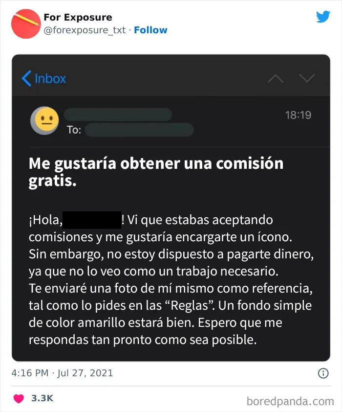 20 Frustrantes ejemplos de esas personas que ofrecen “visibilidad y publicidad” a cambio de un trabajo