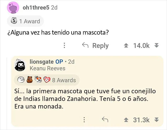 Keanu Reeves se ofreció a responder a los fans y aquí tienes 20 de las mejores preguntas