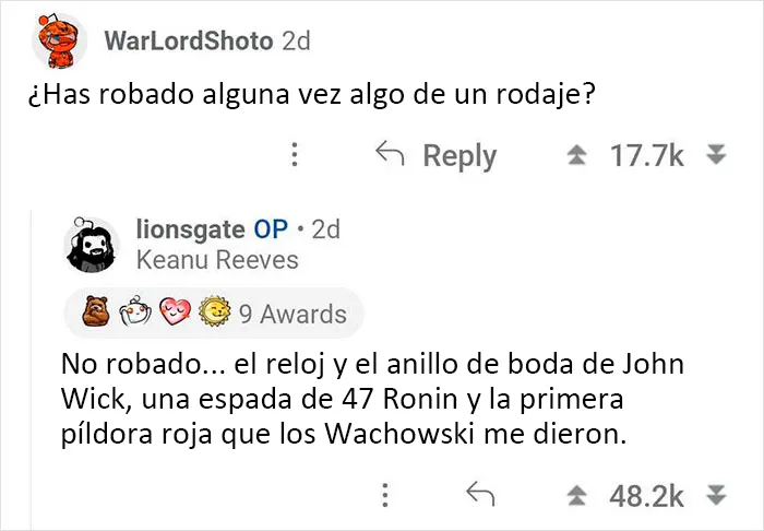Keanu Reeves se ofreció a responder a los fans y aquí tienes 20 de las mejores preguntas