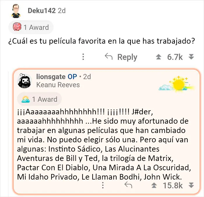 Keanu Reeves se ofreció a responder a los fans y aquí tienes 20 de las mejores preguntas