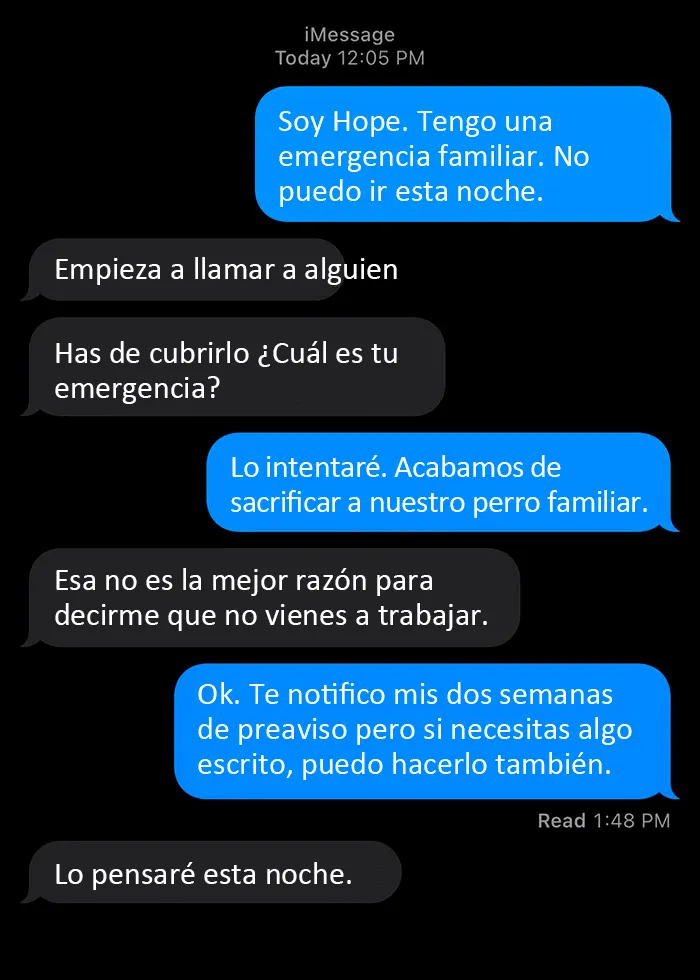 La jefa cambió de opinión muy rápido