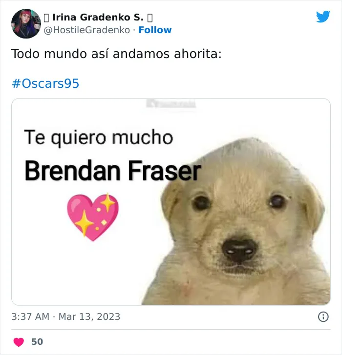 Brendan Fraser gana un Oscar e internet se inunda de emotivos memes y reacciones celebrándolo