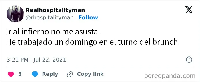 20 Dolorosas publicaciones que resumen la vida de los empleados de hostelería