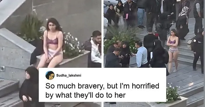 "I'm Horrified": Student's Violent Arrest For Publicly Stripping To Protest Hijab Law Goes Viral